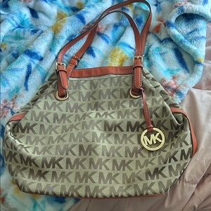 Michael Kors Brown and Tan Shoulder Bag